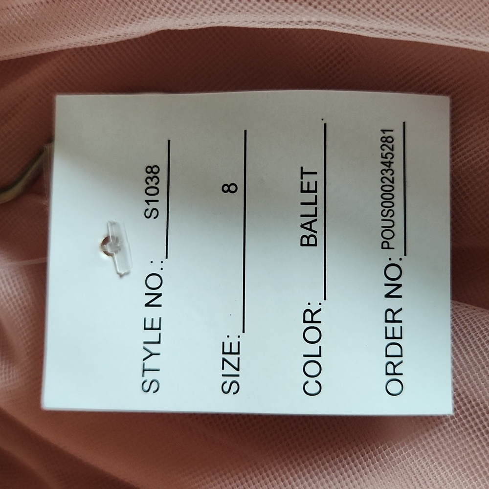 David's Bridal Satin Flower Girl Dress with Tulle Skirt - Ballet - Girls Size 8 - Picture 11 of 11